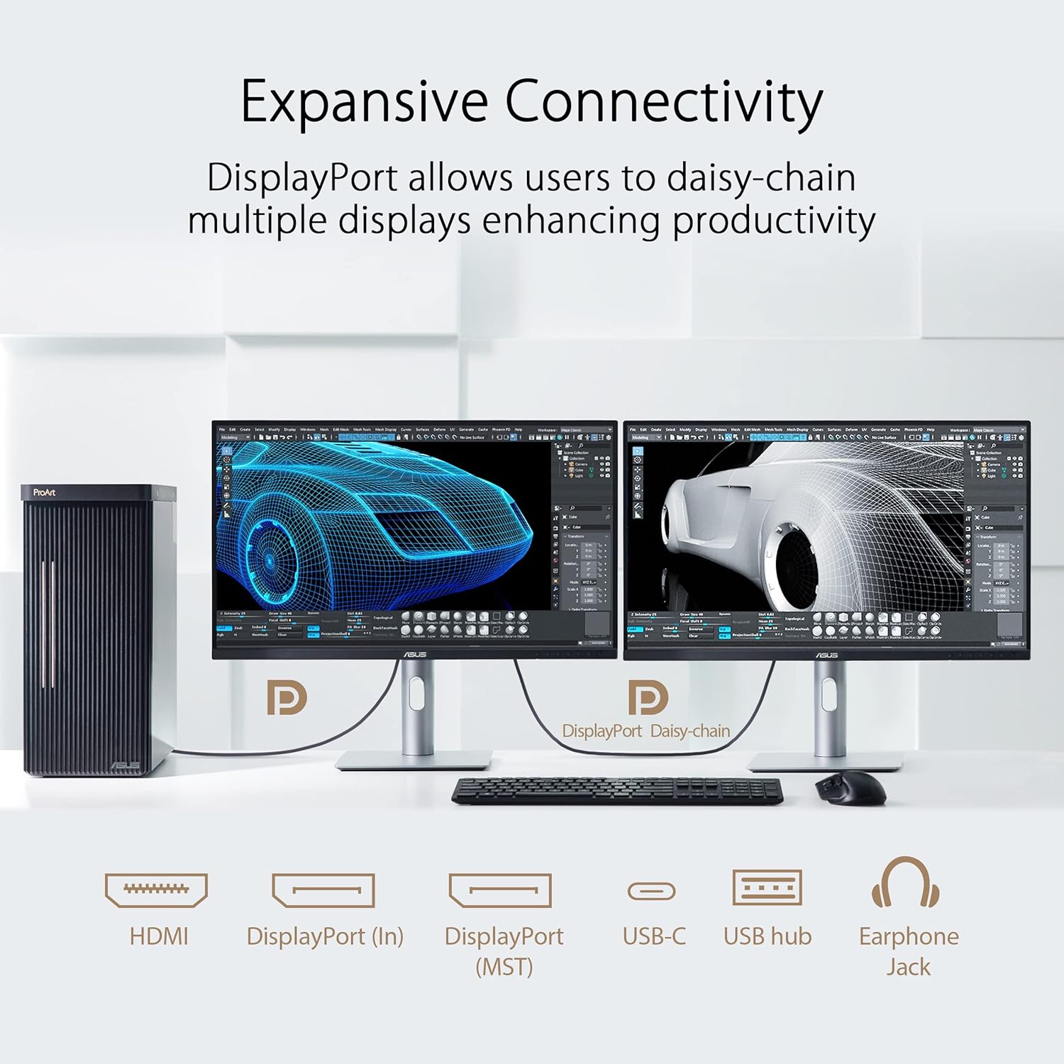 ASUS ProArt Display 27” 4K HDR Professional Monitor (PA279CRV) - IPS  UHD (3840 x 2160)  99% DCI-P3/Adobe RGB  ΔE < 2  Calman Verified  USB-C PD 96W  DisplayPort  Daisy-Chain  Ergonomic  3yr Warranty