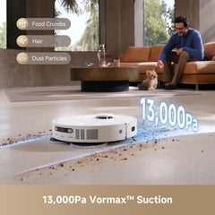 DREAME L40s Ultra CE Robot Vacuum and Mop Combo with Self-Emptying Dock, 13,000Pa Suction, Mop Self-Cleaning and Auto-Raising, Ultrasonic Carpet Sensing, Ideal for Pet Hair, Carpet and Hard Floors