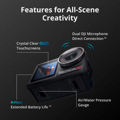 DJI Osmo Action 5 Pro Essential Combo  Waterproof Action Camera with 1/1.3" Sensor  4K/120fps Video  Subject Tracking  Stabilization  Dual OLED Touchscreens  Ideal for Sports  Vlog