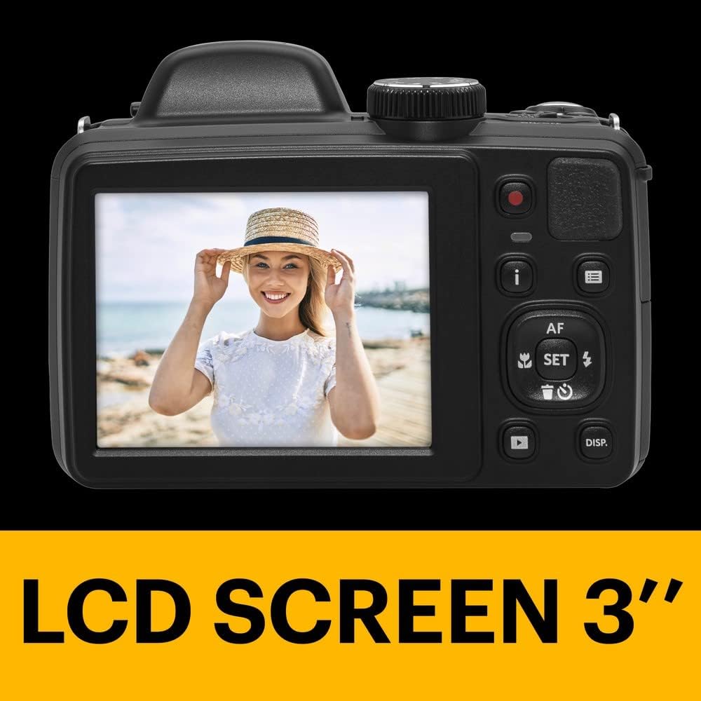 Kodak PIXPRO AZ425-BK 20MP Digital Camera  42X Zoom  24mm Wide Angle Lens  Image Stabilization  1080p Full HD Video  3" LCD  Black