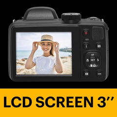 Kodak PIXPRO AZ425-BK 20MP Digital Camera  42X Zoom  24mm Wide Angle Lens  Image Stabilization  1080p Full HD Video  3" LCD  Black