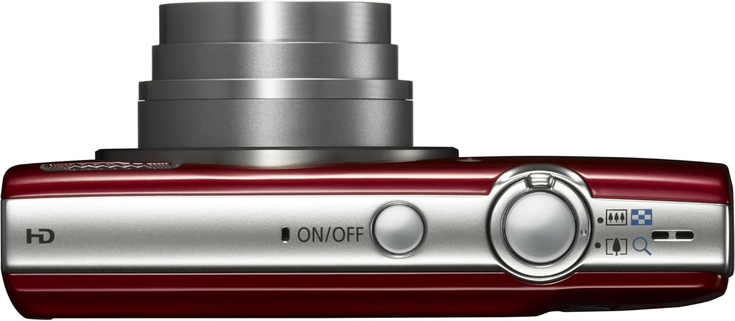 Canon PowerShot ELPH 180 Digital Camera Bundle (Red) Compact Point and Shoot with Optical Zoom | Easy Controls Lightweight Design for Travel Family and Everyday Photography with Case and 64GB Card