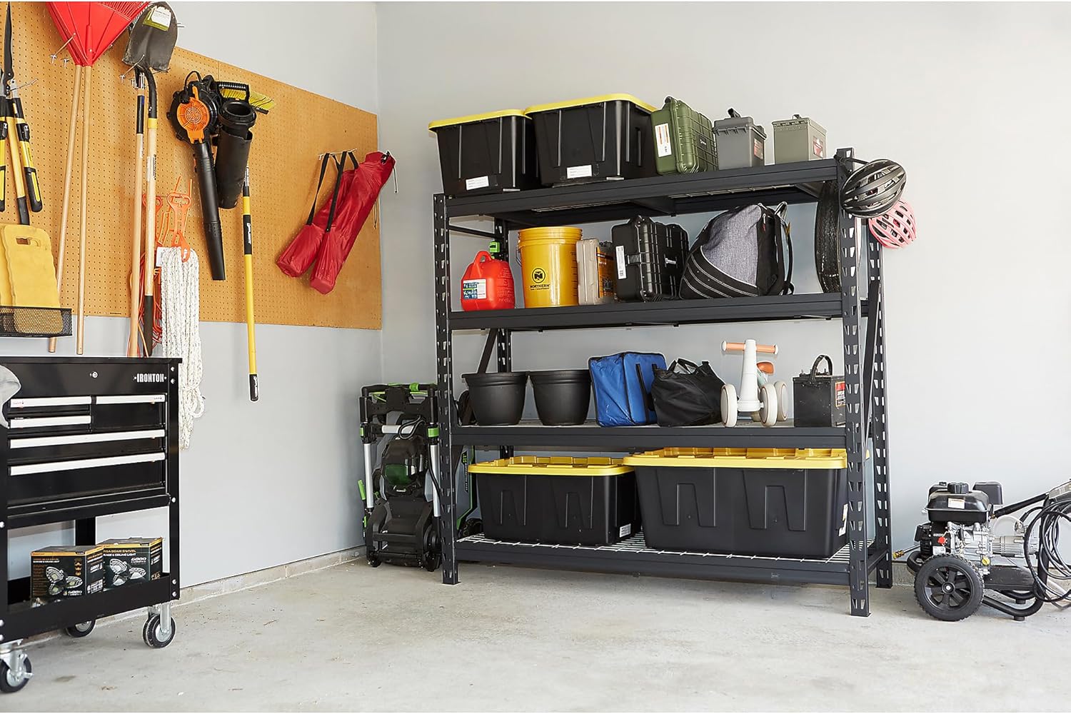 Ironton 4-Tier Industrial Steel Shelving Unit, 8,000-Pound Load Capacity, Garage Storage Rack, 77" W x 24" D x 72" H