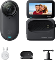 Insta360 GO 3S - 128 GB Black 4K Tiny Portable Vlogging Camera  Hands-Free POVs  Mount Anywhere  Stabilization  140 Min Battery Life  10m Waterproof  Pet POV