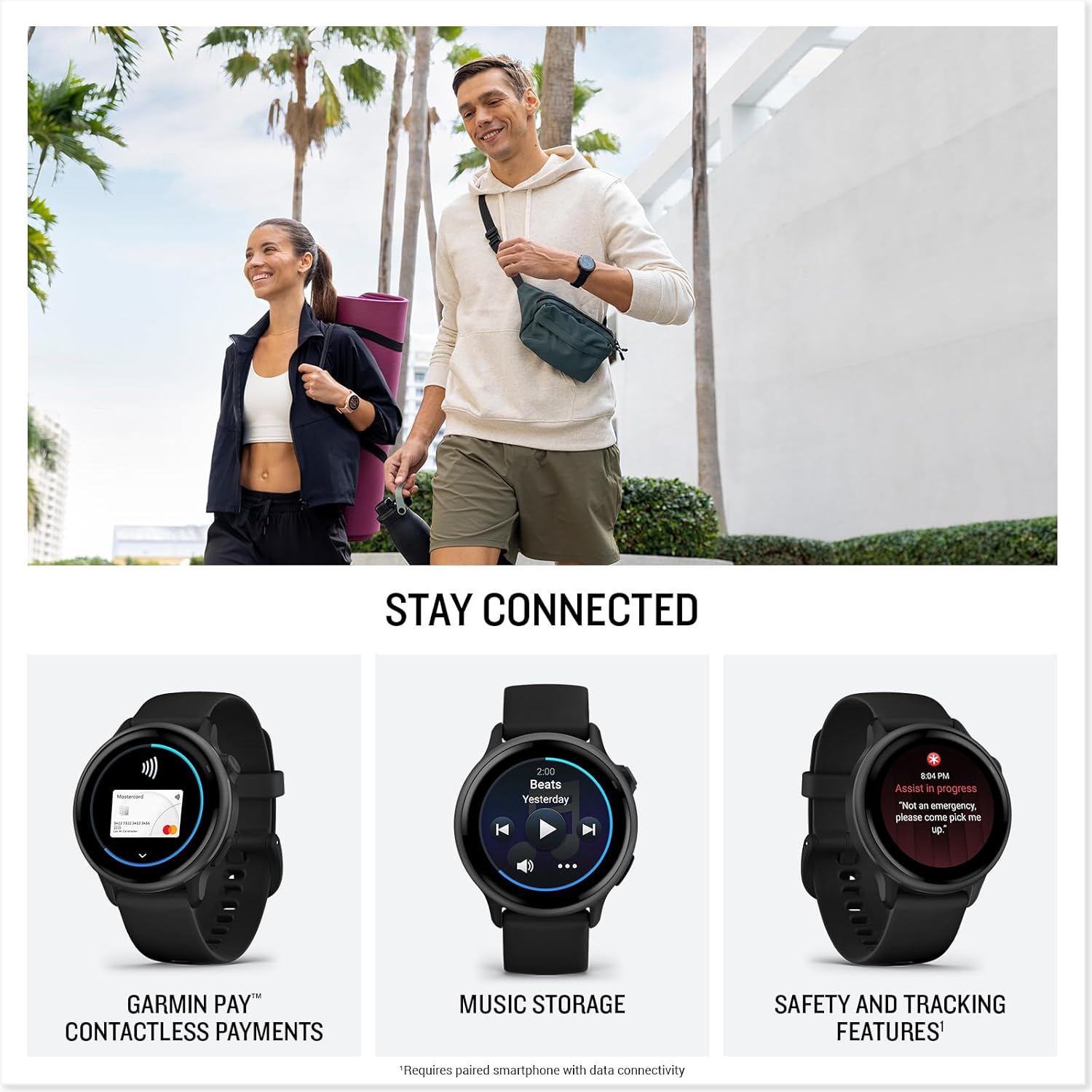 Garmin vívoactive® 6  Health and Fitness GPS Smartwatch  AMOLED Display  Up to 11 Days of Battery  Slate with Black Band