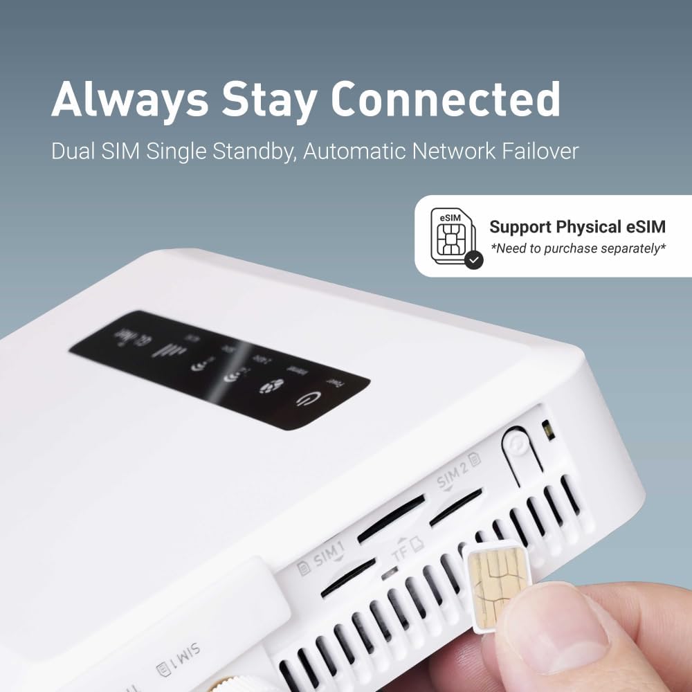 GL.iNet GL-X3000 (Spitz AX) Cellular Gateway 5G Router for House & RV  Wi-Fi 6  Detachable Antennas  Dual-SIM  T-Mobile & AT&T IoT Device Certified  Family/Rural Area/Road Trips