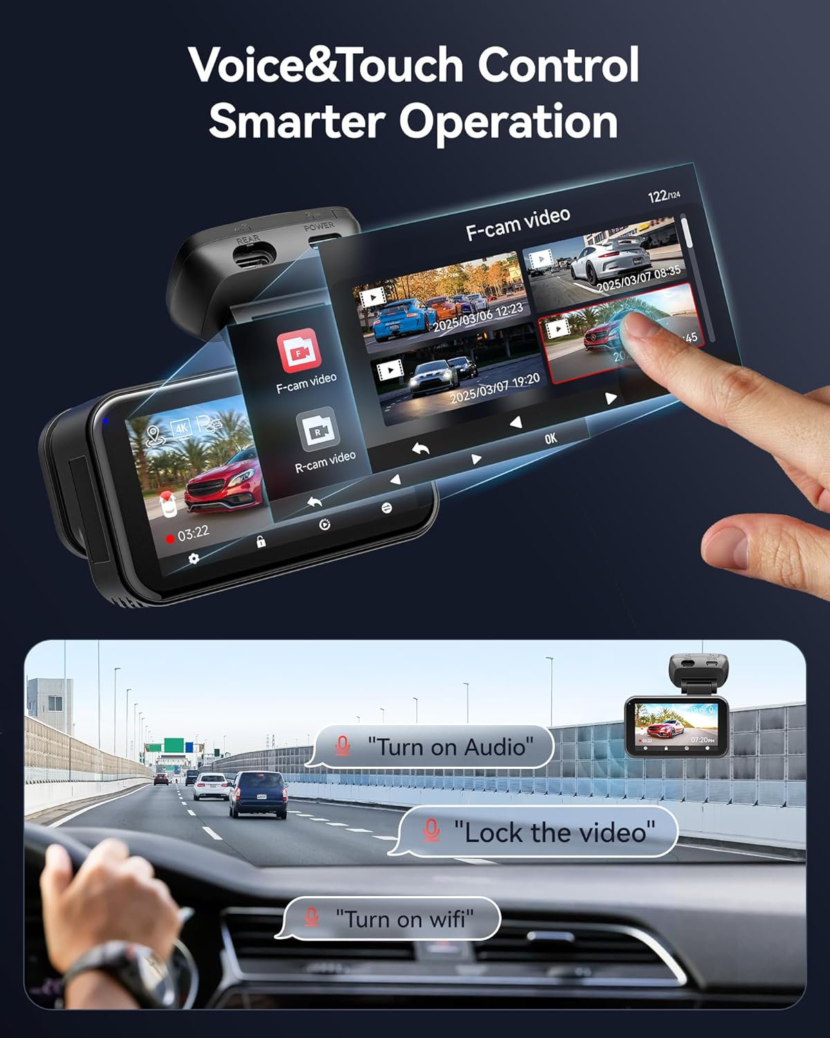 REDTIGER ViewClear 70 4K+2.5K Dash Cam Front and Rear  8MP STARVIS 2 IMX678 x Noctura™ Sensor  Dual HDR Hyper Night Clarity  5.8GHz WiFi 6  30MB/S Fast Download  Dash Camera with 24H Parking Monitor