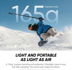 Insta360 X4 Air Starter Bundle - Lightweight 165g 8K 360 Camera  Invisible Selfie Stick  Replaceable Lenses  Shoot First & Frame Later  Built-in Wind Guard  FlowState Stabilization  AI-Powered App