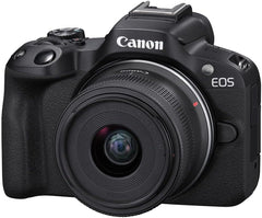 Canon EOS R50 Mirrorless Camera with 18-45mm Lens (Black) Bundle with 64GB Memory Card + Canon 200ES EOS Shoulder Bag (3 Items)