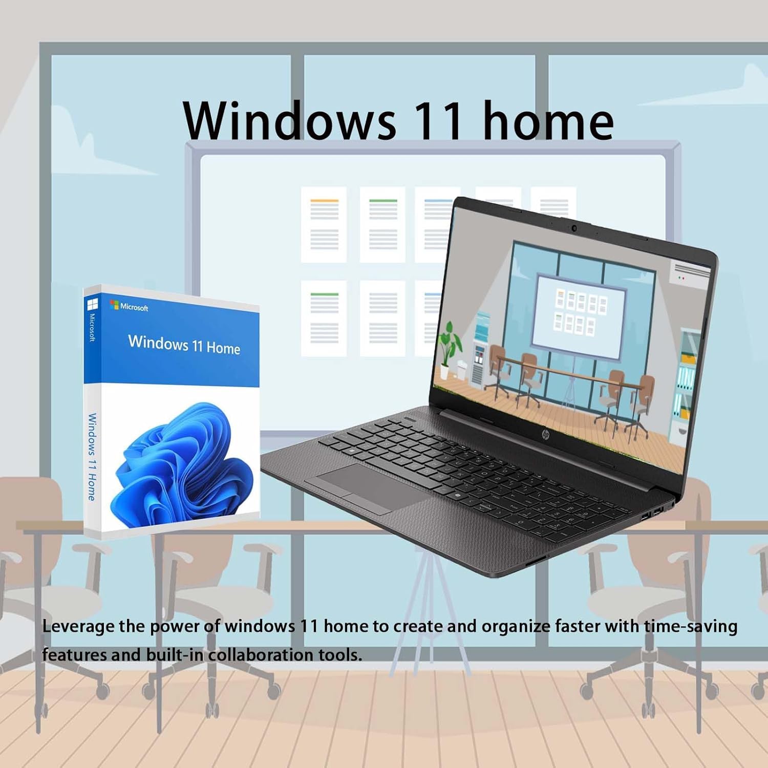 HP Laptop Computer Home & Office 15.6 inch  Numeric Keypad  Windows 11 Home  Wi-Fi 6  Thin Design  Intel Dual-Core Processor  8GB RAM 512GB SSD– Essential for Productivity & Entertainment  with kit