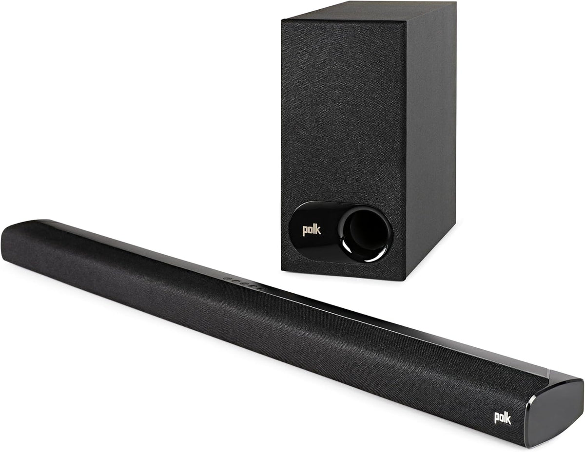 Polk Audio Signa S2 Sound Bar for Smart TV with Subwoofer  Wireless – Exclusive VoiceAdjust Technology  Ultra-Slim Design  Works with 4K & HD TVs  HDMI & Optical  Bluetooth  Wireless Streaming