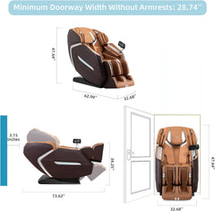 MassaMAX A580 2026 4D Massage Chair for Big & Tall People Full Body Massage Up to 6'10" & 500 lbs  Cloud Upgrade  APP Control  27 Modes  59" SL Track  Auto Footrest Extension  and Heating (Brown) Beta