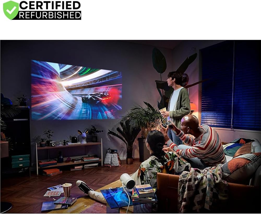 Samsung SP-LFF3CLAXXZA The Freestyle Projector 2nd Gen with Gaming Hub (Renewed) Bundle with 2 Year CPS Enhanced Protection Pack