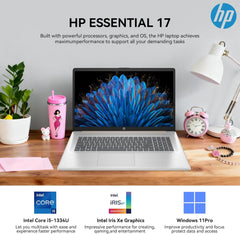 HP 17 Laptop Computer  17.3" HD+ Large Screen Business Laptop PC  13th Gen Intel Core i5 (10-cores)  Windows 11 Pro | Backlit Keyboard | Fingerprint Reader | Rose Gold | 32GB RAM 2TB SSD