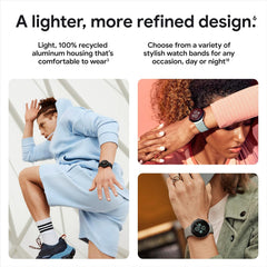 Google Pixel Watch 2 (Previous Model) with the Best of Fitbit - Heart Rate Tracking  Stress Management  Safety Features - Android Smartwatch - Polished Silver Aluminum Case - Bay Active Band - Wi-Fi