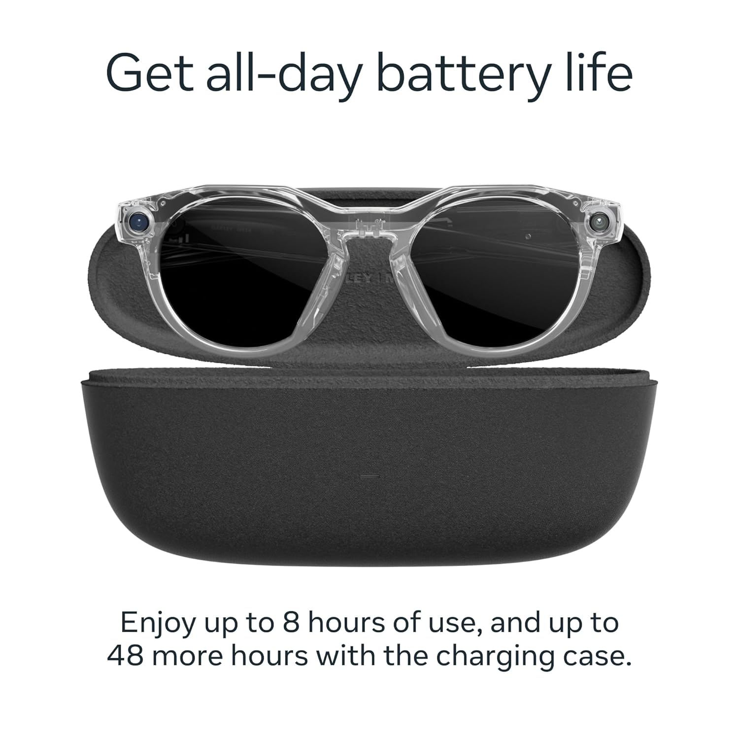 Oakley Meta HSTN  Clear | Smart AI Glasses for Men  Women — Performance for Sports  Athletes — Camera  Audio  Video — 8 Hour Battery — 3K HD Resolution — Clear to Grey Transitions® Lenses