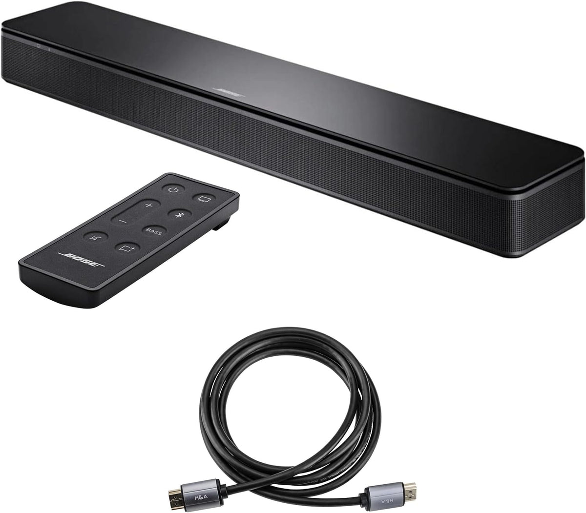 Bose TV Speaker  Black with H&A High-Speed HDMI 2.0 10' Cable