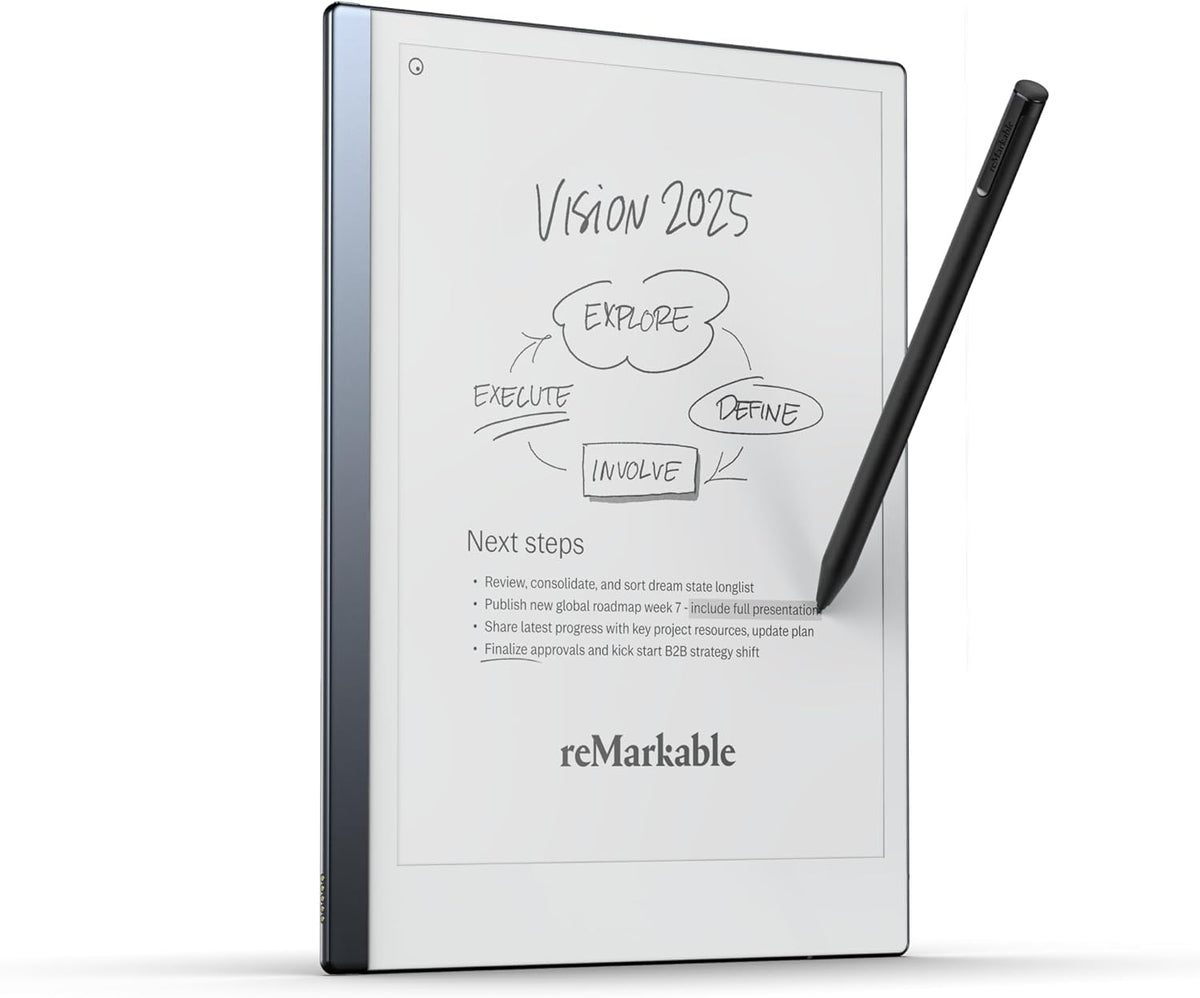 reMarkable Starter Bundle – reMarkable 2 is The Original Paper Tablet | Includes Black and White 10.3” Writing Tablet  Marker Plus Pen with Built-in Eraser