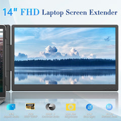 Teamgee 14 Inch Laptop Screen Extender  1080P FHD Laptop Monitor Extender  Portable Monitor for Laptops 13-17.3" with USB-C/HDMI Port  Plug & Play for Windows/Mac/Android/Switch/PS5