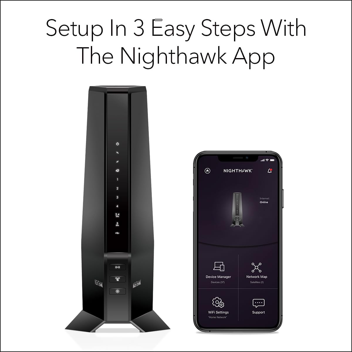 NETGEAR Nighthawk Modem Router Combo (CAX30) DOCSIS 3.1 Cable Modem and WiFi 6 Router - AX2700 2.7 Gbps - Compatible with Xfinity  Spectrum  Cox  and More - Gigabit Wireless Internet