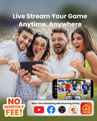 XbotGo Chameleon AI Auto Sports Action Camera - 4K 60FPS Soccer Camera and Basketball Tracking Camera for Team Sports  Live Streaming  No Subscription  Works with iOS & Android (Lava Graphite)