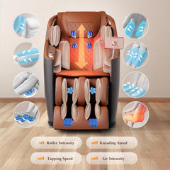 4D Massage Chair  Full Body Massage Chair  Zero Gravity Recliner w/ Intelligent Voice Control  53.14" SL Track  Electric Calfrest Extension  12 Auto Modes  USB Type-C  Bluetooth Speaker  TFT Screen