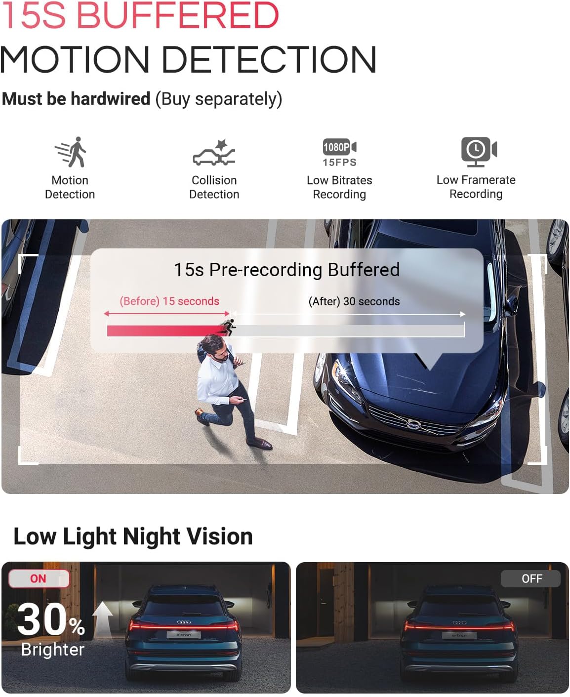 Vantrue E1 Pro 4K Mini Dash Cam Front  STARVIS 2 PlatePix HDR Night Vision Car Camera  Built-in 5G WiFi GPS  1.54'' IPS Screen  Voice Control  24/7 Buffered Parking Mode  Support 1TB Max