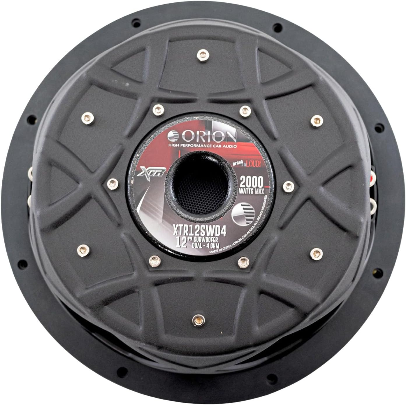 ORION XTR Series XTR12SWD4 Shallow Mount 12” Car Subwoofer  2000W Max Power  500W RMS  Dual 4 Ohm  UV Coated Cone  NBR Surround – Compact Slim Subwoofer for Clean Bass in Tight Car Audio Installs