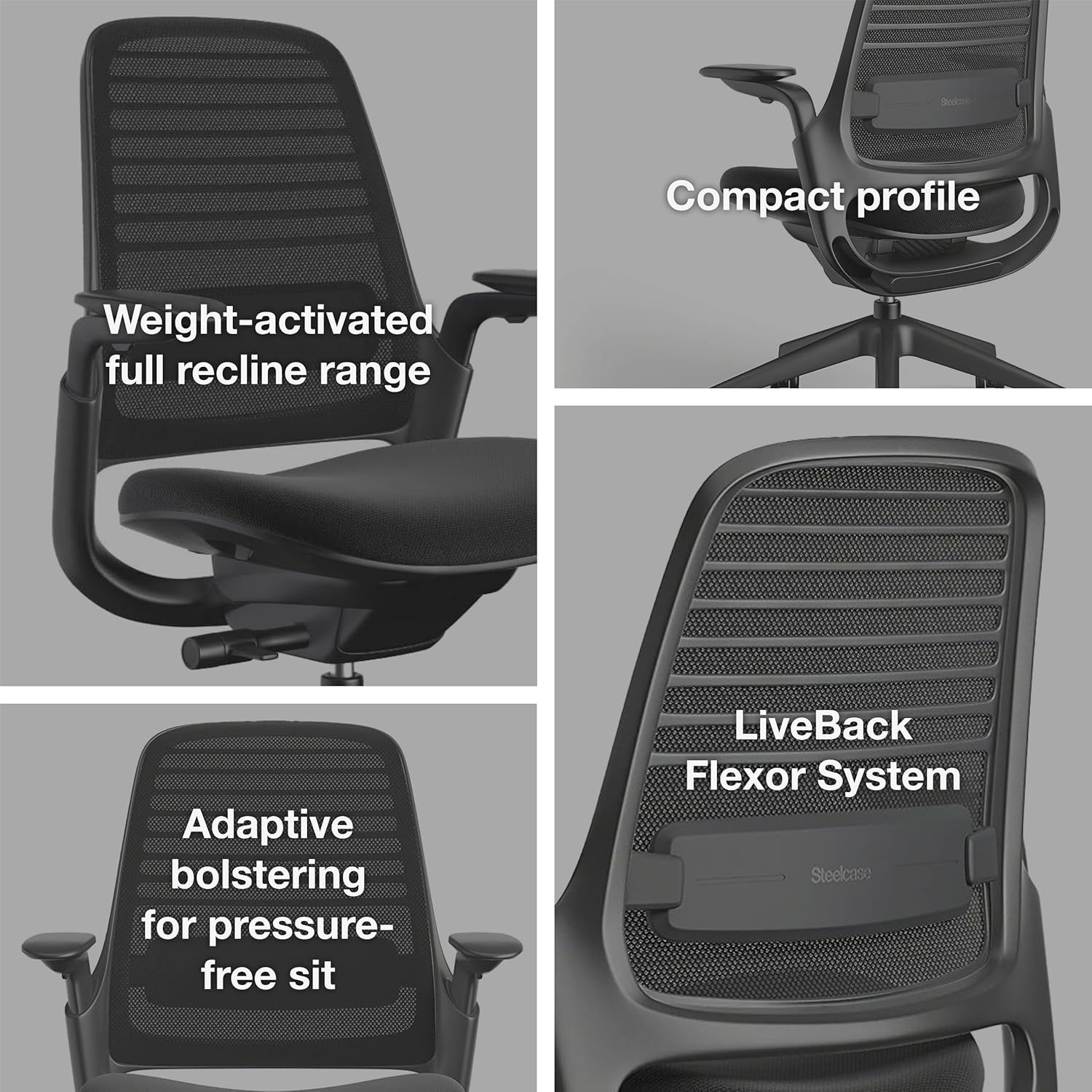 Steelcase Series 1 Office Chair - Ergonomic Work Chair with Wheels for Hard Flooring - Helps Support Productivity - Weight-Activated Controls, Back & Arm Support - Easy Assembly - Tangerine