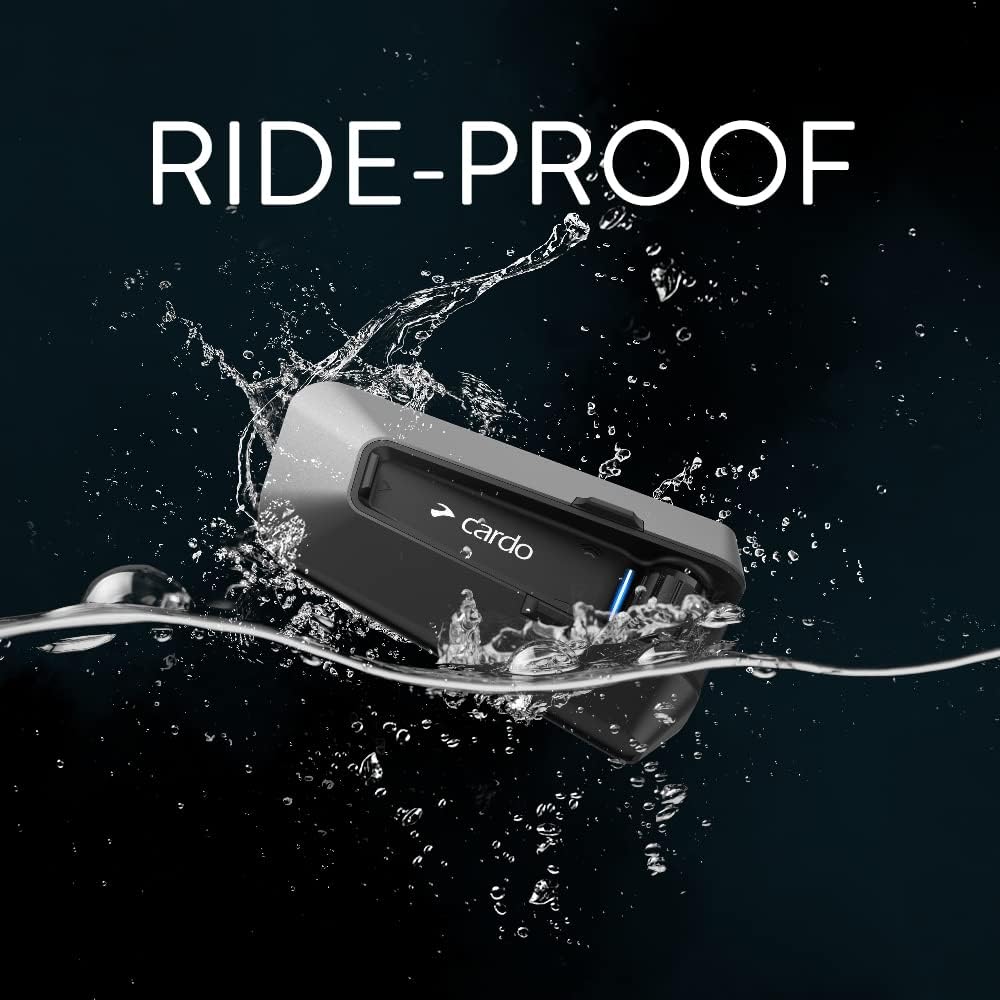 Cardo PACKTALK Edge Motorcycle Bluetooth Communication System Headset Intercom - Single Pack