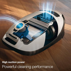 Miele Complete C3 Marin Bagged Canister Vacuum Cleaner with Electrobrush Floorhead, Suitable for Carpets and Hard Floors, in Marine Blue