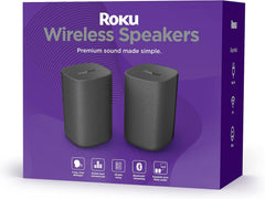 Roku Wireless Speakers - Set of 2 (Pack of 1) - Compatible with Roku TV  Streambar  and Streambar Pro (SE is not compatible)