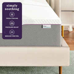 Sleep Innovations Marley 12 Inch Green Tea Gel Memory Foam Mattress, Queen Size, Bed in a Box, Medium Firm Feel