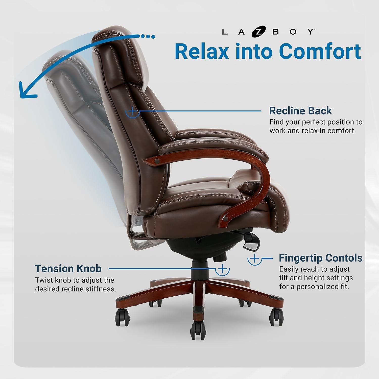 La-Z-Boy 1104593 Bradley Bonded Leather Executive Chair