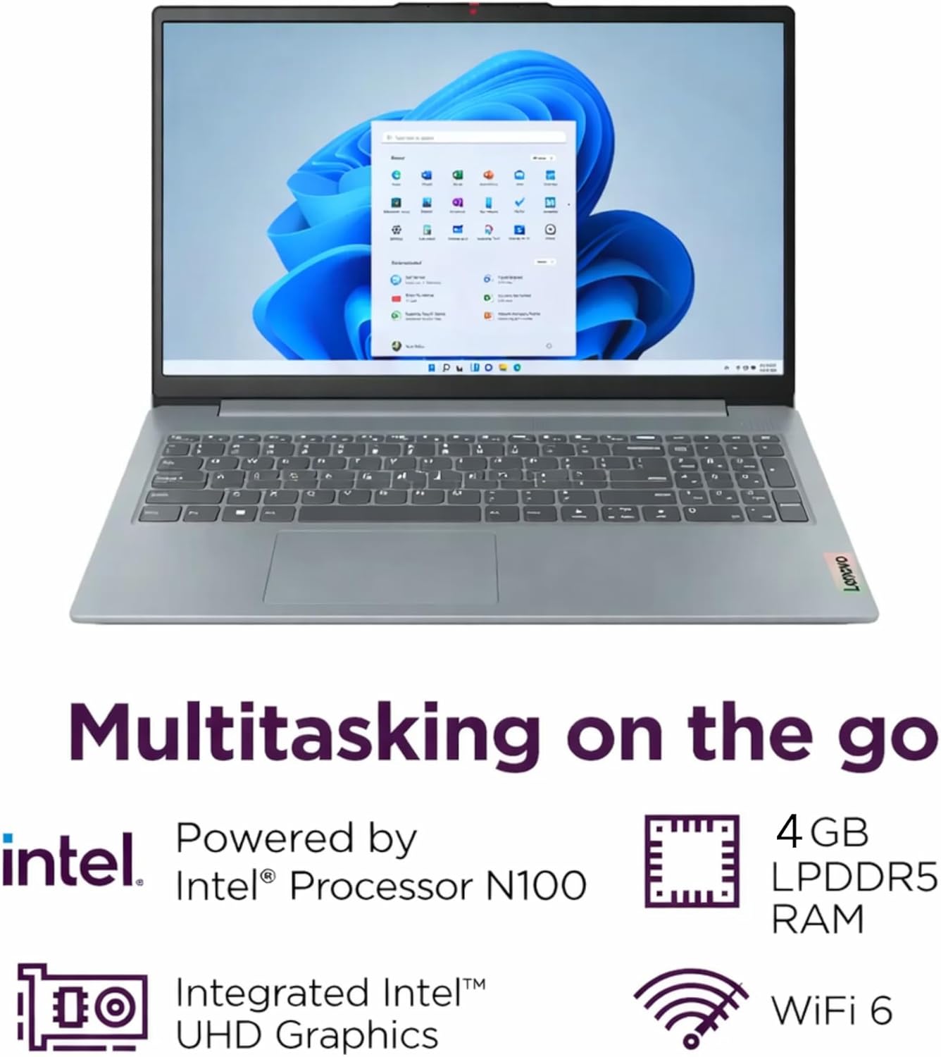 Lenovo IdeaPad Slim 3i - 15.6“ FHD Dispaly - Intel 4 Cores - Microsoft 365 Included - 1.1TB Storage | 128GB SSD and 1TB Cloud  Military-Grade  no Mouse | Learn  Work  Quality and Stream