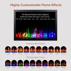Modern Ember Highmark Traditional 38 Inch Built-in Smart Electric Fireplace Insert | Alexa/WiFi Enabled - Remote Included | Electric Firebox Heater with Multi-Color Flames | 1500W