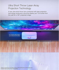 Epson EpiqVision Ultra LS800 Ultra Short Throw 3-Chip 3LCD Smart Streaming Laser Projector  4 000 Lumens  4K PRO-UHD  HDR  150" Class  Android TV  2.1ch Yamaha Built-in Speakers - White (Renewed)