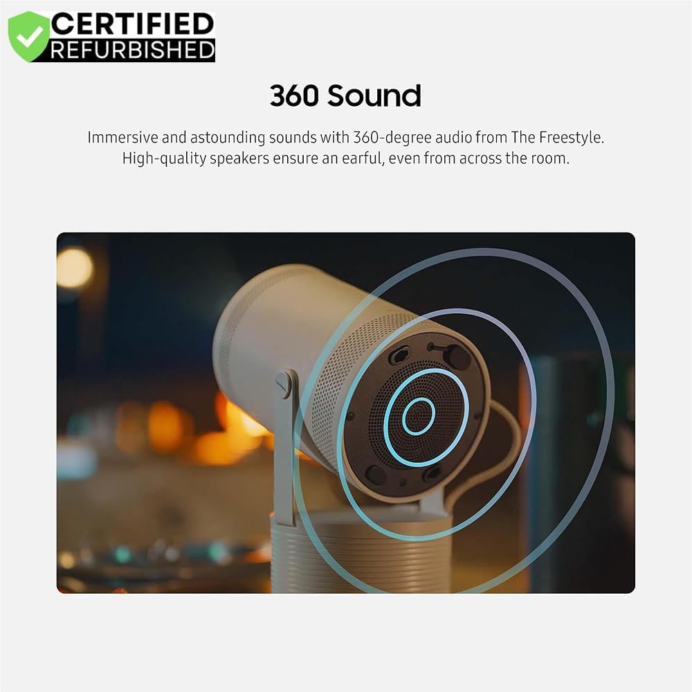 Samsung SP-LFF3CLAXXZA The Freestyle Projector 2nd Gen with Gaming Hub (Renewed) Bundle with 2 Year CPS Enhanced Protection Pack