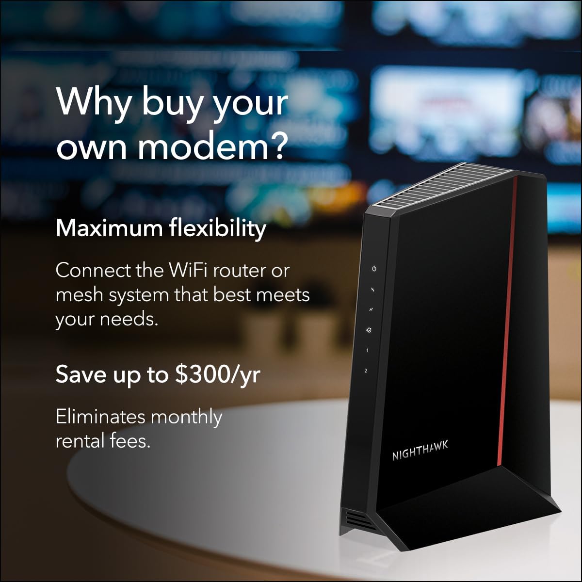 NETGEAR Nighthawk DOCSIS 3.1 Mid/high-Split Cable Modem (CM2500) – Approved for Today’s Faster Speeds & Compatible with All Providers Incl. Xfinity  Spectrum  Cox - for Plans up to 2Gbps (Renewed)