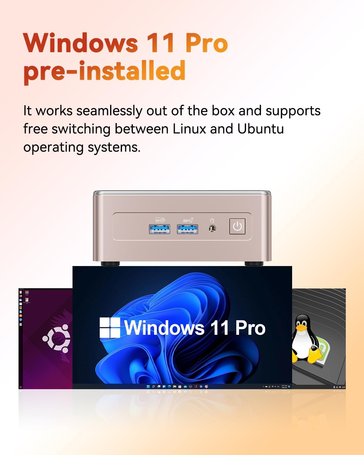 GEEKOM A5 Mini PC 2026 with AMD Ryzen 7 5825U  16GB DDR4(Not LPDDR)  512GB NVMe SSD  2.5" SATA HDD  Radeon Vega 8 Graphics  Windows 11 Pro  8K Quad Display  Dual HDMI  6XUSB  SD 4.0 Slot
