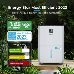 Yaufey 6000 Sq. Ft. Energy Star Certified Dehumidifier, Max 120 Pints Dehumidifier for Basement with Drain Hose, Smart Compressor with Intelligent Humidity Control, Dehumidifiers for Home Bedroom