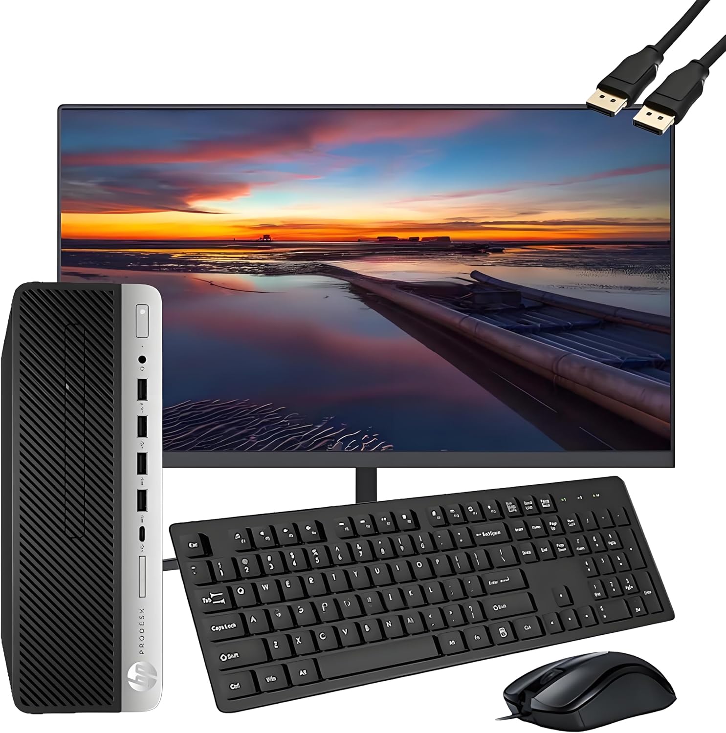 HP ProDesk 600 G3 SFF Desktop Computer with 21.5" FHD Monitor  Intel Quad Core i5-6500  16GB DDR4  256GB SSD  DisplayPort  Keyboard & Mouse  WiFi  BT  Windows 11 Pro (Renewed)  Black