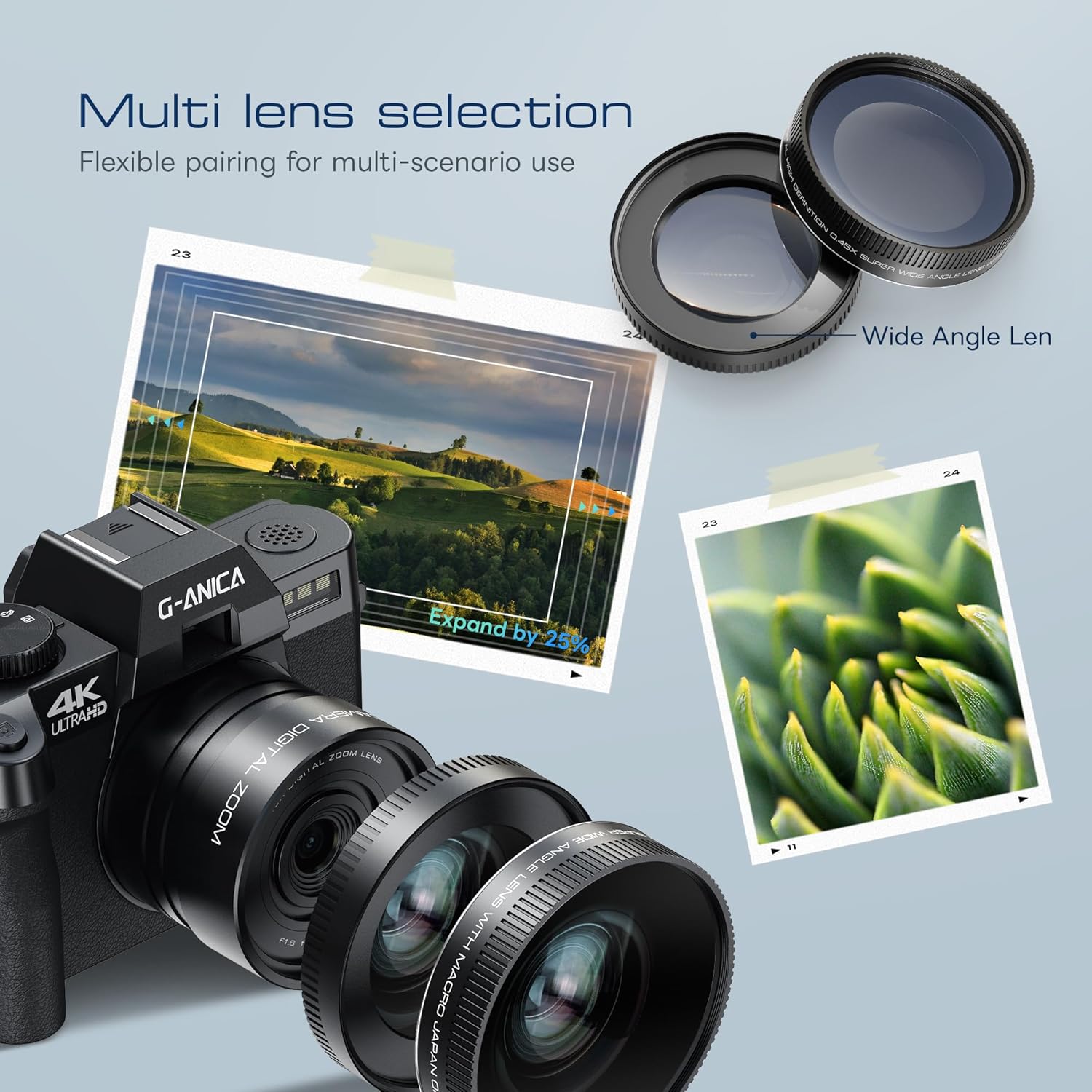 Digital Cameras for Photography with WiFi&App Control  Ture 4K&48MP Vlogging Camera for YouTube Compact 16X Zoom Autofocus  Anti-Shake for Entry-Level User  Beginners  Macro&Wide Lens-32GB Card(Black)