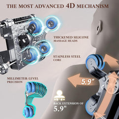 4D Massage Chair  Full Body Massage Chair  Zero Gravity Recliner w/ Intelligent Voice Control  53.14" SL Track  Electric Calfrest Extension  12 Auto Modes  USB Type-C  Bluetooth Speaker  TFT Screen