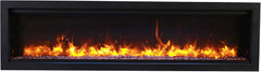 Amantii SYM-88-BESPOKE Symmetry Series Bespoke 88-Inch Built-in Electric Fireplace with Remote  Media  Black Steel Surround