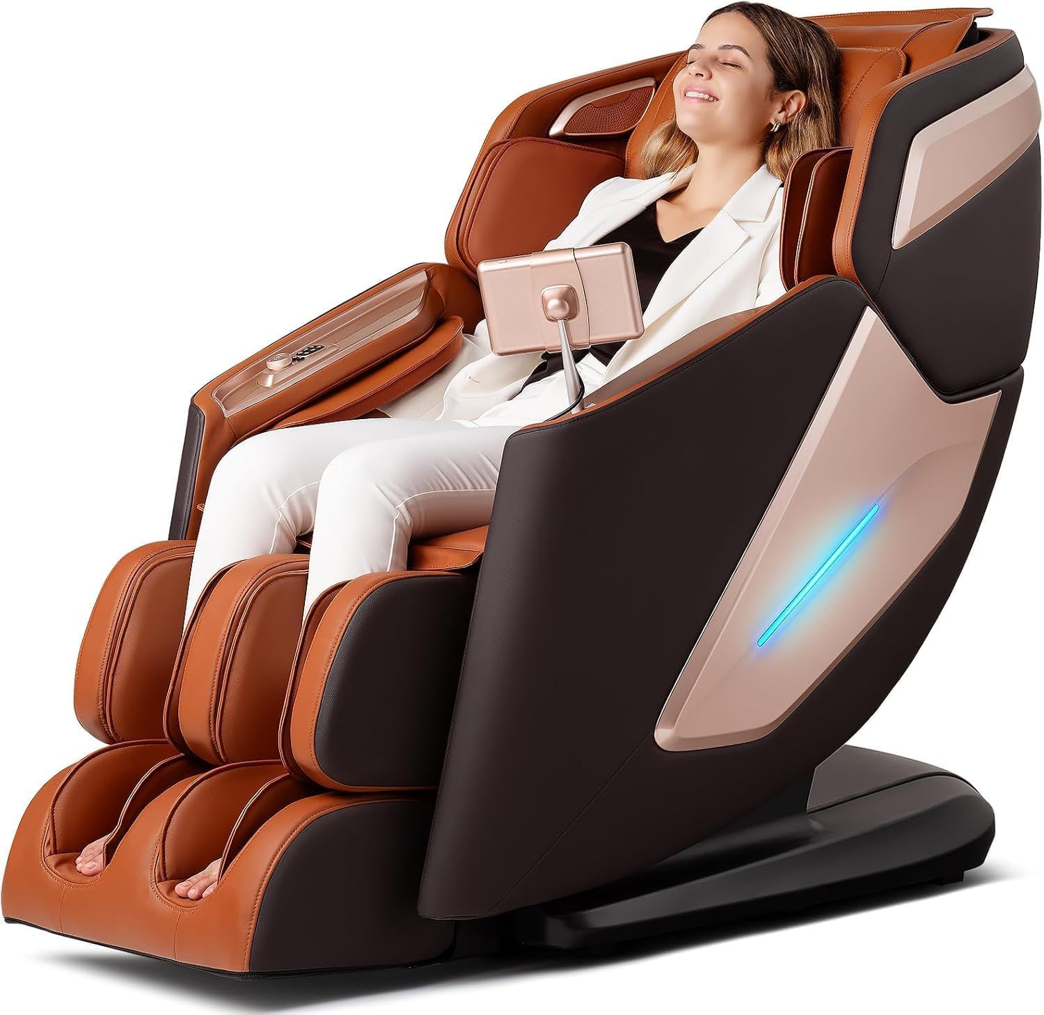 4D Massage Chair  Full Body Massage Chair  Zero Gravity Recliner w/ Intelligent Voice Control  53.14" SL Track  Electric Calfrest Extension  12 Auto Modes  USB Type-C  Bluetooth Speaker  TFT Screen