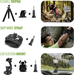 GoPro HERO12 (Hero 12) Black - Waterproof Action Camera with 5.3K HDR Video  27MP Photos  1/1.9" Image Sensor  Live Streaming  Webcam  Stabilization + 64GB Card & 50 Piece Accessory Kit - Bundle