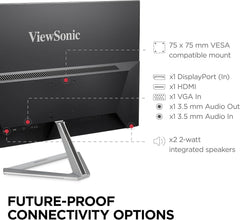 ViewSonic VX2776-SMHD 27 Inch 1080p IPS Monitor with FreeSync  Ultra-Thin Bezels  HDMI and DisplayPort