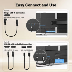 14.2" Laptop Screen Extender  0.17" Ultra-Thin FHD 1080P IPS Portable Monitor for Laptop  Dual Screen Travel Monitor Extender  Plug-Play for Windows/Mac/Chrome  Fit 13”-17.3” Laptops