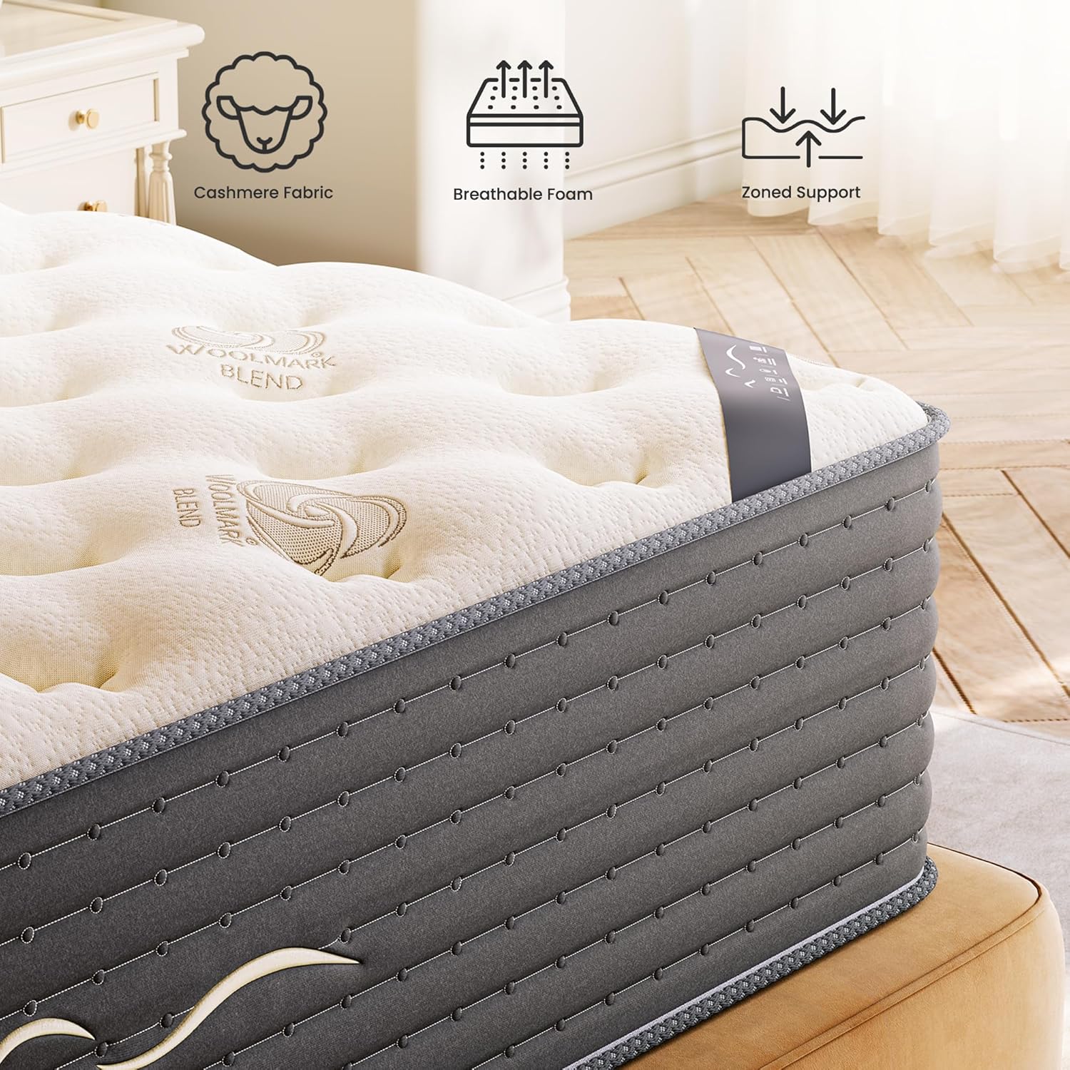 TXO 14 Inch Hybrid Queen Mattress in a Box, Dual-Sided Medium Firm & Firm, Cooling Gel Memory Foam Mattress, Pocket Springs for Motion Isolation, Pressure Relief, CertiPUR-US Certified